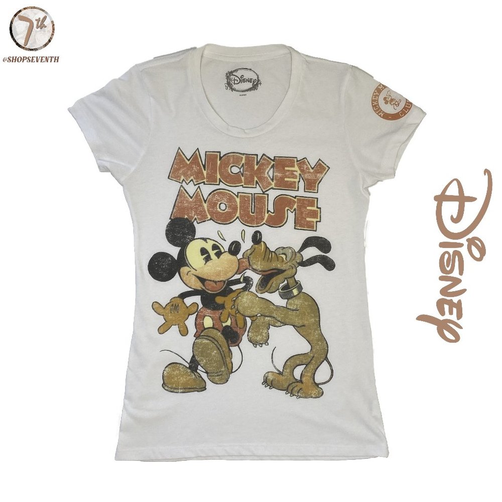 (40% OFF) Disney Mickey Mouse & Pluto Vintage Park Tee Womens